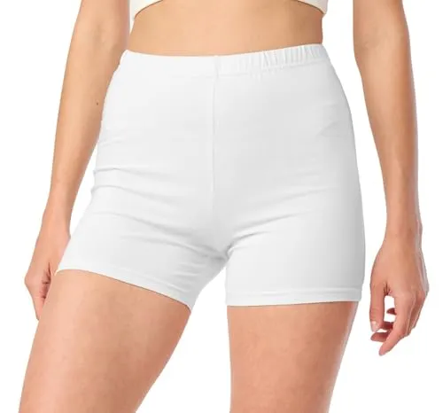 Merry Style Damen Shorts Radlerhose Unterhose Hotpants Kurze Hose Boxershorts aus Viskose MS10-391 (Weiß, XL)