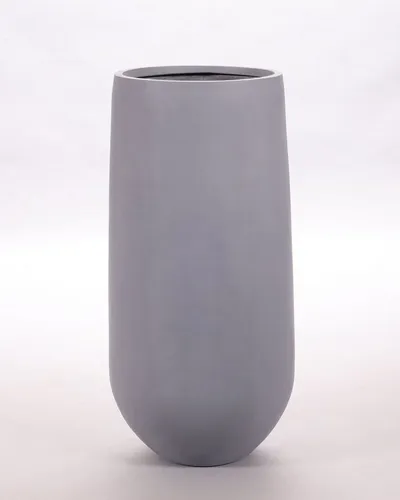 Elegant Einrichten Pflanzkübel Elegant Einrichten Pflanzkübel Fiberglas Rund-Konisch D26xH56cm Grau (1 St)