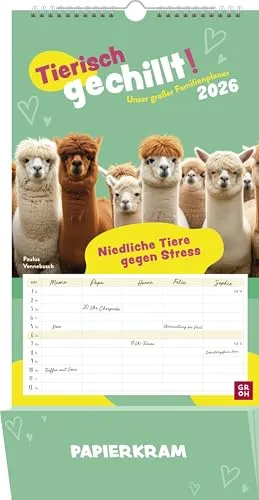 Familienkalender 2026: Tierisch gechillt! Unser großer Familienplaner 2026: Der perfekte