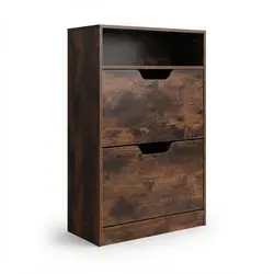 Relaxdays Schuhschrank Industrial, 8 Paar, 102x60x24 cm