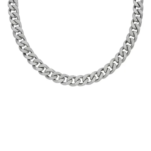 FOSSIL Herrenkette Harlow Linear Texture Chain Edelstahl - Ketten für Herren aus hochwertigem Edelstahl mit modernem Design und robustem Karabinerverschluss für sicheren Halt.