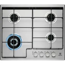 Electrolux EGS6434X Gaskochfeld, 4 Brenner, Triple Crown, 60 cm, Stahl - Silber
