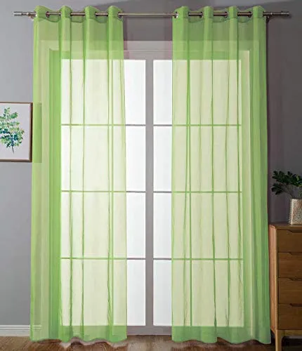 Ösenvorhänge Transparent »Uni« 2er Set in Apfelgrün, HxB 145x140 cm - Schiebevorhänge im 2er Set aus pflegeleichtem Voile, ideal für eine luftige Fensterdekoration. Mit Beschwerungsband und in vielen Farben erhältlich, perfekt für jeden Wohnraum.