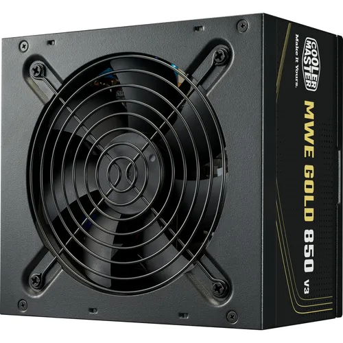 MWE 850 V3 Black - 850 Watt PC-Netzteil mit 12-Pin High Power GPU - Stromversorgung: 850 Watt, 80 PLUS Gold zertifiziert für höchste Effizienz und Stabilität, ideal für Gaming-PCs.