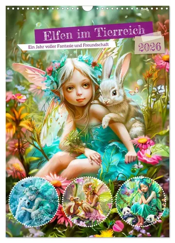 Anja Frost | Elfen im Tierreich - Fantasievolle Reise durch das Jahr - Kalender 2025 mit 14 Seiten, voller magischer Tierfreunde. Ideal für Kinder und Naturliebhaber, bringt Freude und Inspiration in jeden Monat.
