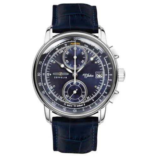 ZEPPELIN Chronograph 100 Jahre 8670-3 Quarzuhr - Herren Armbanduhr mit analoger Anzeige, solarbetrieben und ideal für stilvolle Männer, die Wert auf Präzision legen.