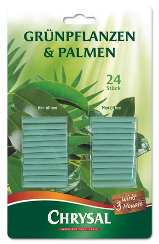 CHRYSAL Düngestäbchen für Grünpflanzen und Palmen, 24 Stäbchen