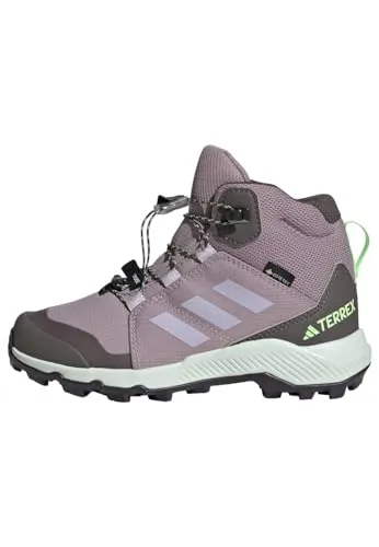 adidas Terrex Mid GTX Kinder Wanderschuhe - Lila, Größe 6 - Wanderschuhe für Kinder mit wasserdichtem Gore-Tex, ideal für Abenteuer in der Natur und optimalen Komfort bei jedem Wetter.
