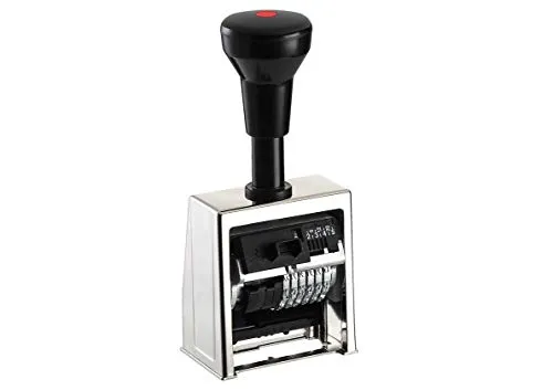 Reiner B6 Paginierstempel 6-stellig 4.5 mm - Stempel für fortlaufende Nummerierung, robust aus Metall, mit versenkbaren Nullen und automatischer Schaltung. Ideal für präzise Dokumentation.