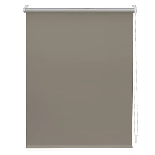 Lichtblick Thermorollo ohne Bohren, Klemmfix, Verdunklungsrollo, Hitzeschutz, Sichtschutz, Wandmontage, Deckenmontage, Rollo für Fenster und Türen Taupe,B65 x H150 cm