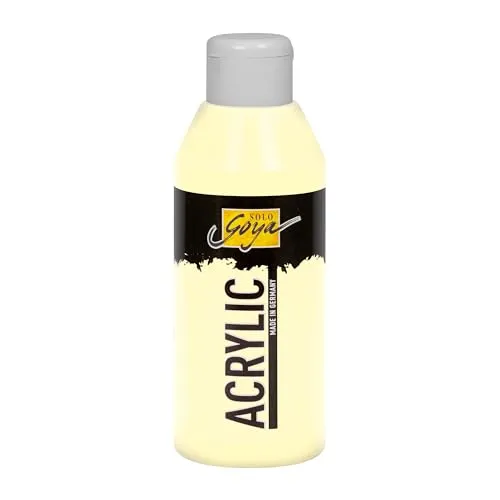 KREUL 84236 - Solo Goya Acrylic elfenbein, 250 ml Flasche, cremige vielseitig einsetzbare Acrylfarbe in Studienqualität, auf Wasserbasis, schnell und matt trocknend, gut deckend, wasserfest