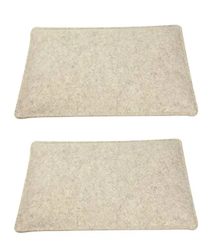 Sensalux Sitzkissen für Bierbänke, Sitzpolster aus robustem Nadelfilz, besonders rückstellkräftig, hoher Sitzkomfort, Bierbankkissen, Beige 2er Pack