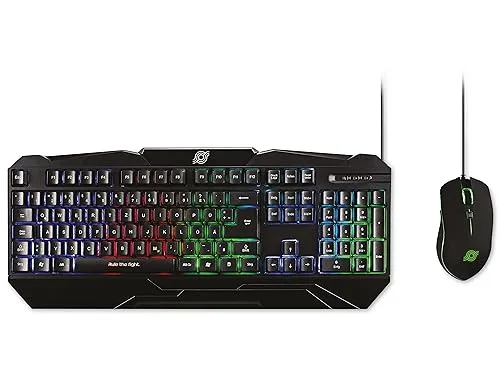 MediaRange Gaming-Set: Tastatur 104 Tasten + Maus 6-Tasten - Gaming-Tastaturen & -Mäuse Combos für PC, inklusive ergonomischer Tastatur und präziser Maus für ein optimales Spielerlebnis.