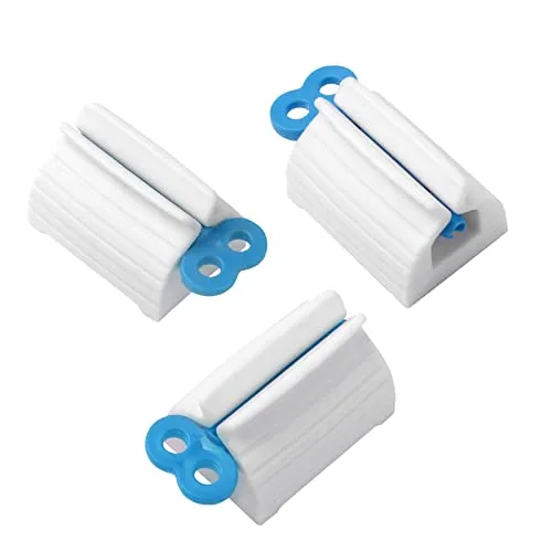 Zahnpasta-Quetscher, Zahnpasta-Sitzhalter für Badezimmer-Zubehör (blau) 3 x