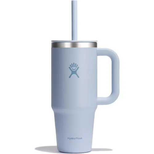 Hydro Flask 24oz All Around Travel Tumbler – Isolierbecher in Blau - Vakuumisolierter Edelstahlbecher (0.71L) mit Silikondeckel und Strohhalm, perfekt für unterwegs und hält deine Getränke immer auf Temperatur.