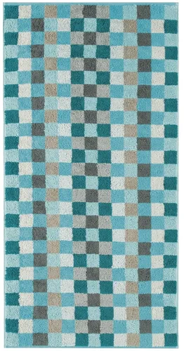 Cawö Handtuch UNIQUE Karo BL 50x100 cm türkis Handtücher