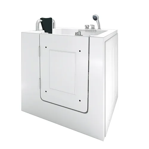 AcquaVapore Senioren Sitzbadewanne S02-B mit Tür 100x78 cm - Moderne Sitzbadewanne mit Tür für einfaches Ein- und Aussteigen. Ideal für komfortables Baden, einfache Reinigung und platzsparendes Design. Farbe: Weiß, Material: Acryl.