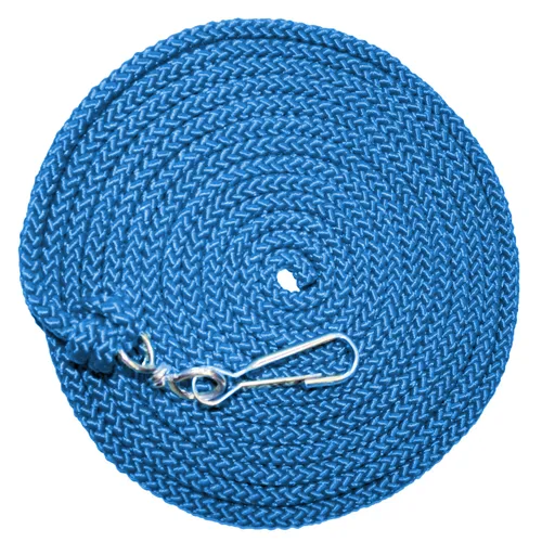 EDUPLAY 800429 Schwungseil Springseil, mit Federhaken & Drehwirbel, blau (5 m)