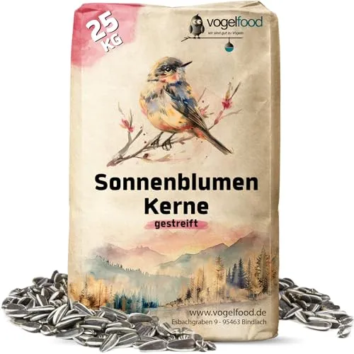 Vogelfood 25 kg Sonnenblumenkerne Vogelfutter gestreift Marke Vogelfood frische Ernte Wildvögel