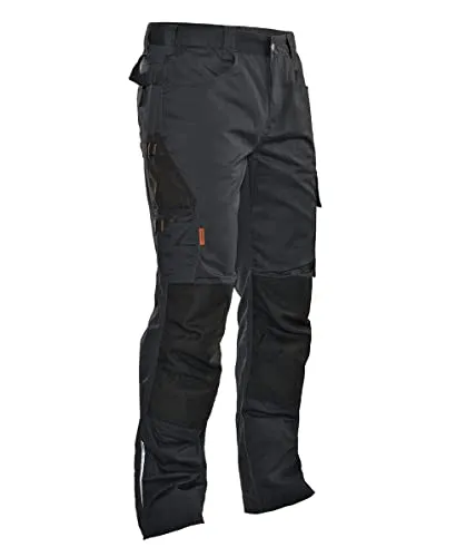 Jobman Workwear Arbeitshose 2321 für Herren, Bundhose mit vielfältigen Taschen, Arbeitsbekleidung Männer mit Kniepolstertaschen in Schwarz, Größe 28 untersetzt