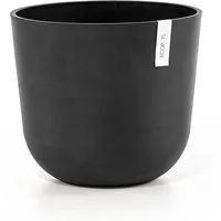 ECOPOTS Blumentopf Oslo 35 Dunkelgrau - Eleganter Blumentopf für drinnen und draußen - Blumentöpfe, frostsicher, bruchsicher und lichtbeständig. Das organische Design mit abgerundetem Boden verleiht Pflanzenkombinationen einen Hauch von Eleganz und ermöglicht einfaches Bewegen dank optionalem Untersetzer mit Gummirollen.