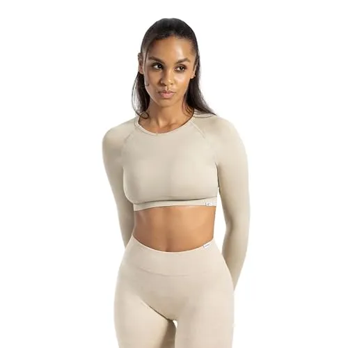 SMILODOX Longsleeve Damen Bethy, Seamless Cropped, elastisch und atmungsaktiv, kurzer Schnitt für Bewegungsfreiheit, Trainingsshirt, strapazierfähig und komfortabel, optimal für Pilates, Yoga und Gym