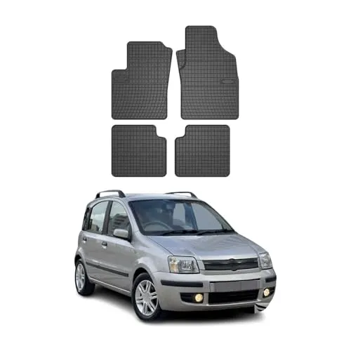 OMAC Gummi Fußmatten für Fiat Panda 2003-2012 - Hochwertige 4tlg. Automatten aus Gummi, wasserdicht und rutschfest. Ideal für den Innenraum Ihres Fiat Panda, bietet optimalen Schutz und einfache Installation.