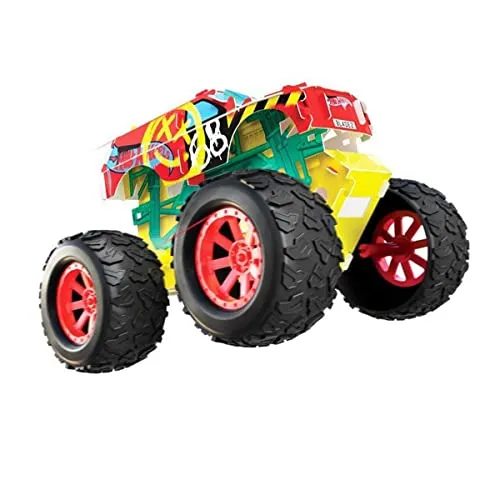 Revell 50316 Monster Truck Demo Derby, Spielzeugauto 1:32 mit Sprungschanze Hot Wheels Maker Kitz-zusammenbauen und losfahren, mit Rückziehmotor (Pull Back), rot
