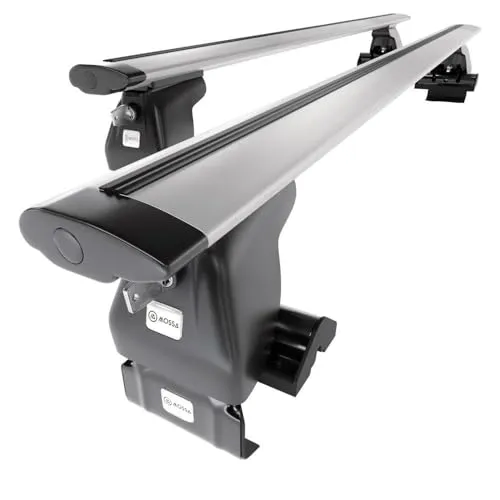 Mossa - Alu-Dachträger kompatibel mit VW Volkswagen Golf mk V Hatchback (2004-2007) - silbern Dachträger Dachgepäckträger - ohne Montagelemente 2