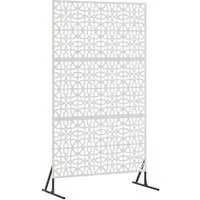 vidaXL Sichtschutz 100x50x180 cm Edelstahl - Elegantes Edelstahlzaunpanel mit floralem Gittermuster, ideal für Balkone und Gärten. Langlebig und einfach zu montieren, schafft es stilvolle Privatsphäre im Außenbereich.