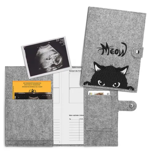 Mutterpasshülle aus Filz Hülle für deutschen Mutterpass mit extra Fächern Cover