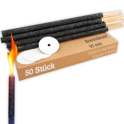 St Wachsfackeln 90 Min. Brennzeit Lagerfeuer Fackel Wachsfackel 50