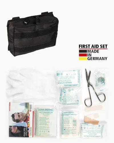 Molle First Aid Kit IFAK Modular Erste Hilfe LEINA 25 tlg schwarz - Modularer Erste-Hilfe-Koffer mit 25 Teilen, ideal für den professionellen Einsatz. Kompakt und leicht zu transportieren, perfekt für unterwegs.