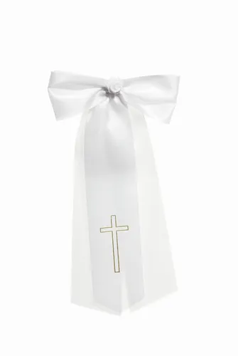 INNA-Glas Stumpenkerze mit Dekoschleife Nataniel, weiß, 28cm - Elegante Stumpenkerze mit dekorativer Satin-Schleife für stimmungsvolle Akzente. Ideal für festliche Anlässe oder als stilvolles Wohnaccessoire.