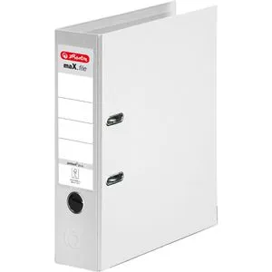Herlitz Ordner 10834364 maX.file protect plus, PP, A4, 8cm, Kunststoffordner, weiß