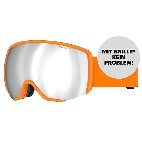 Salomon ATOMIC REVENT L STEREO Skibrille - Orange - Skibrillen mit Blendschutz - Hochwertig verspiegelte Snowboardbrille - Brille mit Live Fit Rahmen - Skibrille mit Doppelscheibe