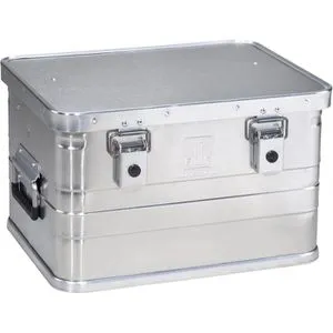 Allit Alubox AluPlus Box S 29 Liter - Werkzeugkasten aus hochwertigem Aluminium, temperatur- und witterungsbeständig. Mit verstärktem Boden und selbsteinklappenden Tragegriffen für optimale Stabilität und Handhabung.