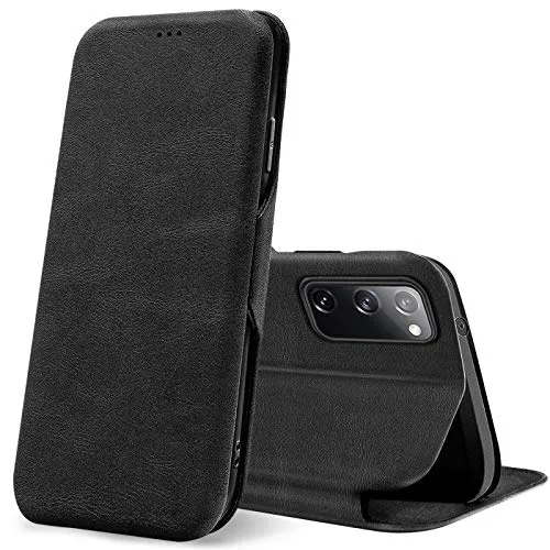 CoolGadget Flip Case Handy für Samsung Galaxy S20 FE Shell Flip Case, dünne Business Klapphülle mit Magnetverschluss & Kartenfach, kompatibel mit Samsung Galaxy S20 FE (6,5 Zoll), Schwarz
