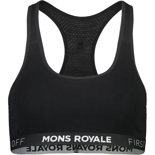 Mons Royale Sierra Sports Bra Women Black (S) - Funktionsunterwäsche mit hochleistungs Merinowolle für optimale Unterstützung und Temperaturregulierung. Ultraleicht und atmungsaktiv – ideal für aktive Frauen.