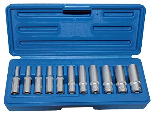 ALKAN Lange Steckschlüsseleinsätze Nusskasten Stecknuss Schraubenschlüssel Stecknüsse 1/4