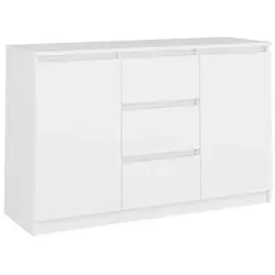 Raumhirsch Furniture Kommode 2D3S, Weiß, Holzwerkstoff, 120x75x40 cm - Geräumige Kommode mit 2 Türen und 3 Schubladen für optimierte Stauraummöglichkeiten. Modernes Design, robuste Verarbeitung und grifflose Fronten sorgen für Eleganz im Wohnzimmer oder Schlafzimmer.