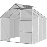 Gewächshaus 3,5 m² von Floraworld - Robustes Gewächshaus mit Satteldach, ideal für Hobbygärtner, gefertigt aus langlebigem Aluminium und Polycarbonatplatten für optimalen Pflanzenwuchs.