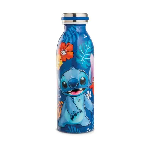 Egan Stitch Wasserflasche – 500 ml Edelstahl, für heiße und kalte Getränke, auslaufsicher, umweltfreundlich, für Kinder und Erwachsene (blau)