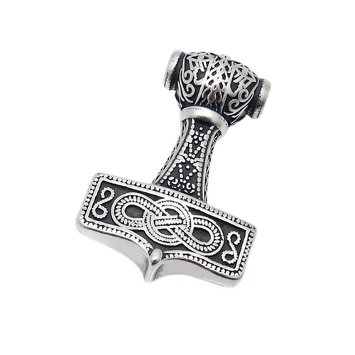 Anhänger Thors Hammer massiv Silber aus Edelstahl Unisex keltisch Odin marvel
