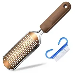 Professioneller Edelstahl Hornhautentferner Fußfeile - Effektiver Hornhautentferner aus langlebigem Edelstahl 304, ideal für nasse und trockene Füße. Rutschfester Griff sorgt für Komfort und Sicherheit. Perfekt für eine entspannende Pediküre zu Hause.