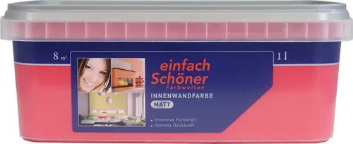 Wilckens Innenwandfarbe Abend Rot 1 l – Hochdeckend und Matt - Farben – Intensive Farbkraft und höchste Deckkraft für kreative Wandgestaltungen in Wohnräumen, emissionsarm und einfach zu verarbeiten.