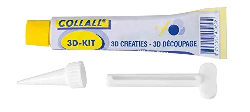 Glorex 6 2407 412 - Silikon Kleber, 80 ml, mit Tubenschlüssel, transparent, für Decoupage und Mosaikarbeiten geeignet