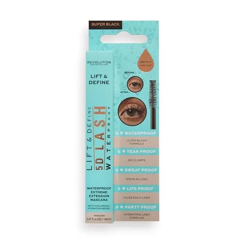 Makeup Revolution, 5D Lash Wasserfeste Wimperntusche, 14ml