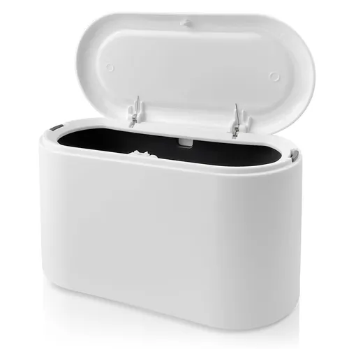 2L Tischmülleimer Mit Deckel 22 x 11 x 13cm Tisch Mini Mülleimer Mit Pop-Up D...
