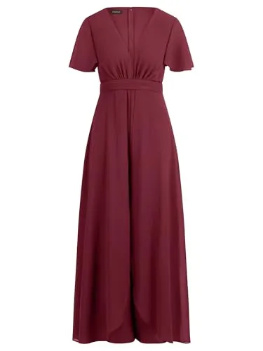 APART Chiffonoverall mit Brust Pads, bordeauxrot, 36 in rot von APART Fashion